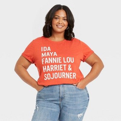 Black History Month Women's Names Short Sleeve Graphic T-Shirt - Red Brick | Target
