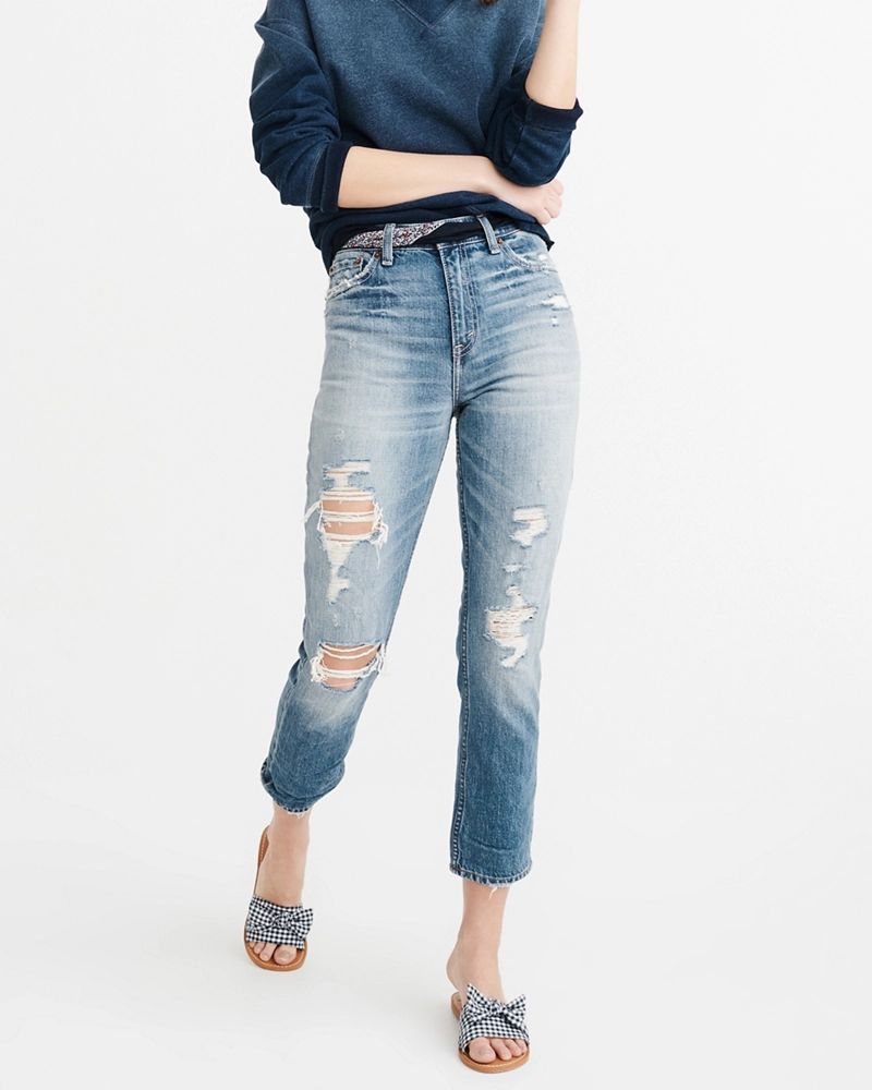 High-Rise Girlfriend Jeans | Abercrombie & Fitch US & UK