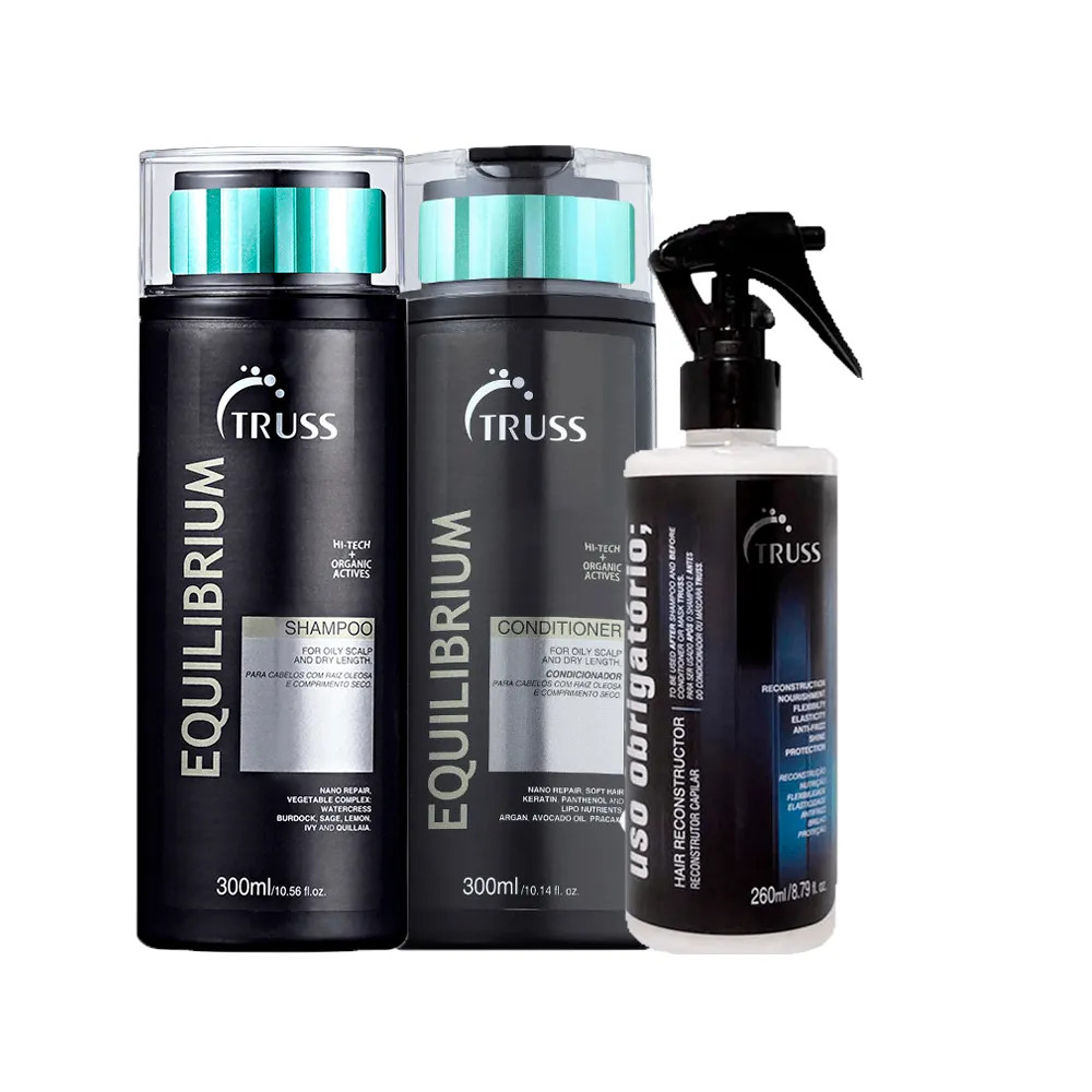 Kit Truss Equilibrium - Shampoo 300 ml + Condicionador 300 ml + Tratamento de Reconstrução 260 ... | Amobeleza (BR)