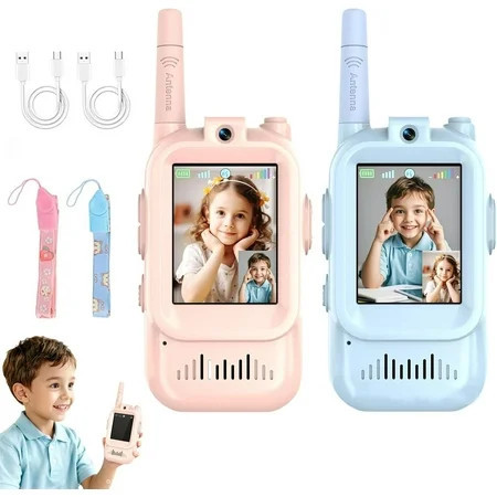 Video Walkie Talkies for Kids, Facetime Walkie Talkie for Kids, Video Walkie Talkie 2 Pack with Screen Display, 2 Pack Rechargeable Video Walkie Talkies with Screen Display (Mix) | Walmart (US)