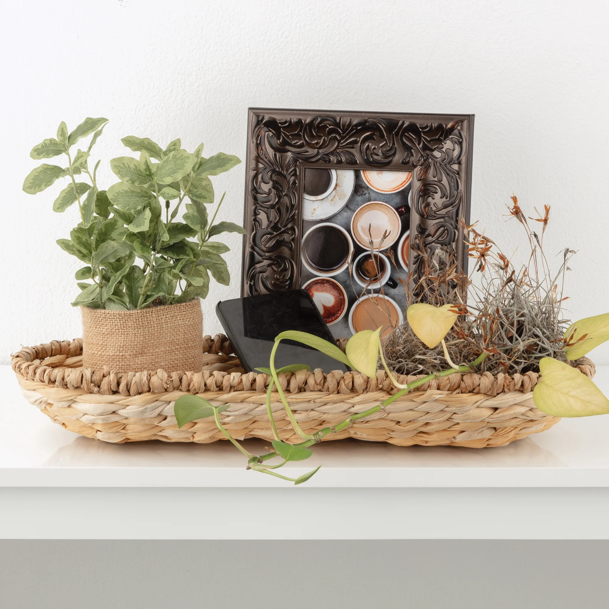 Decorative 18"x7" Rectangle Natural Woven Tray | Walmart (US)