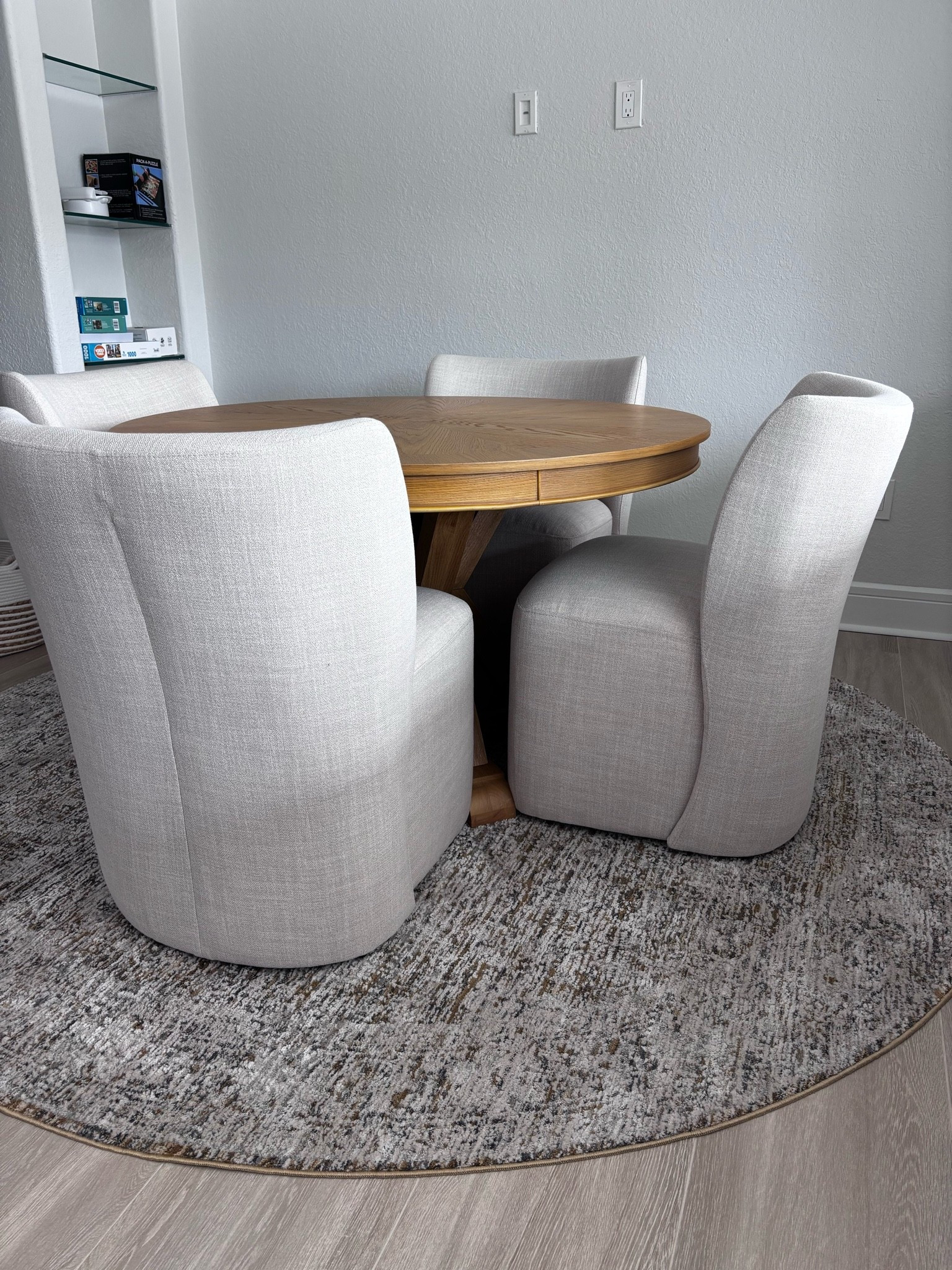 #ad When my mom described the game area she wanted to create in her home, I knew right away we’d be shopping at @Wayfair ! We found the perfect caster chairs and prettiest rug for the space and I can’t wait to play cards with my family in this spot! #wayfair #wayfairpartner