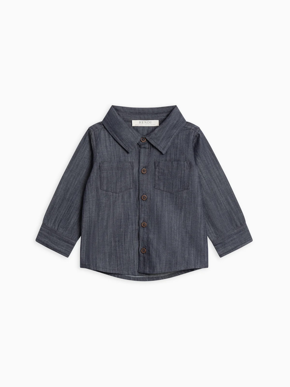 Hayes Chambray Long Sleeve Collared Shirt | Colored Organics