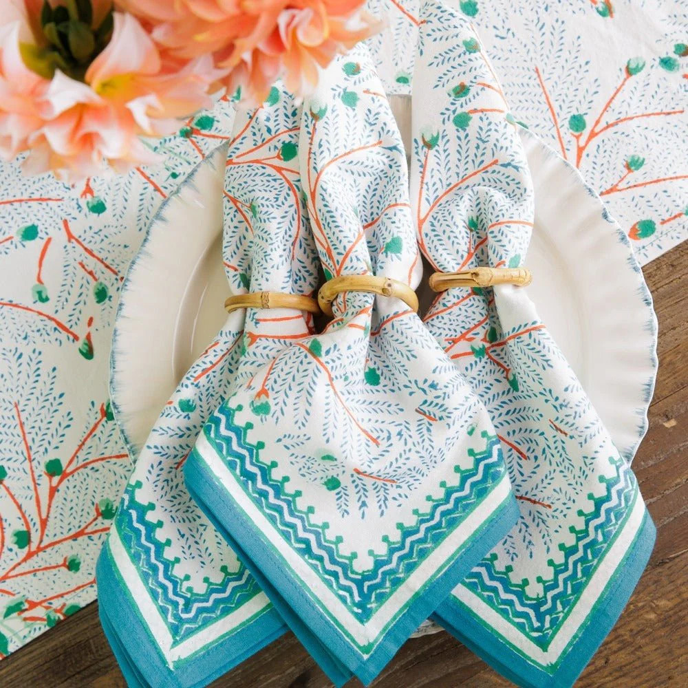 Sea Fan Napkin | Set of 4 | Pomegranate