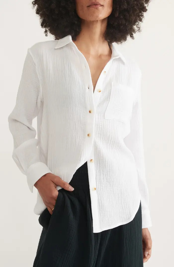Double Gauze Cotton Button-Up Shirt | Nordstrom