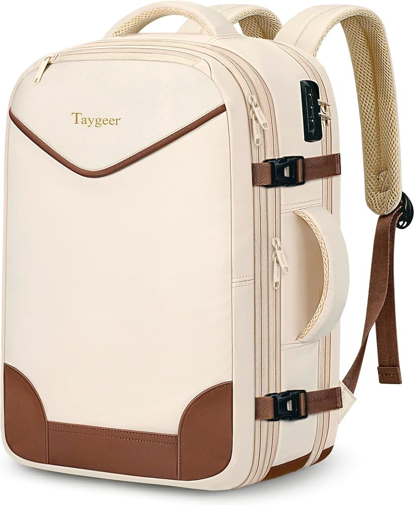 Taygeer 35L Travel Backpack Carry On with Lock, TSA Flight Approved Carry on Backpack, Expandable... | Amazon (US)