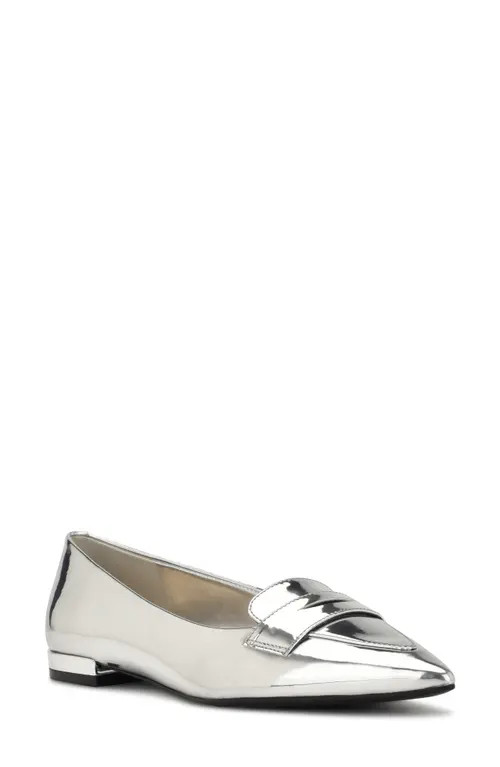 Nine West Lallin Pointed Toe Flat in Silver 040 at Nordstrom, Size 9.5 | Nordstrom