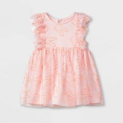 Baby Girls' Bunny Dew Drop Dress - Cat & Jack™ Pink | Target