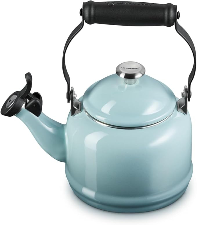 Le Creuset Enamel On Steel Demi Tea Kettle with Metal Finishes, 1.25 qt., Sea Salt | Amazon (US)