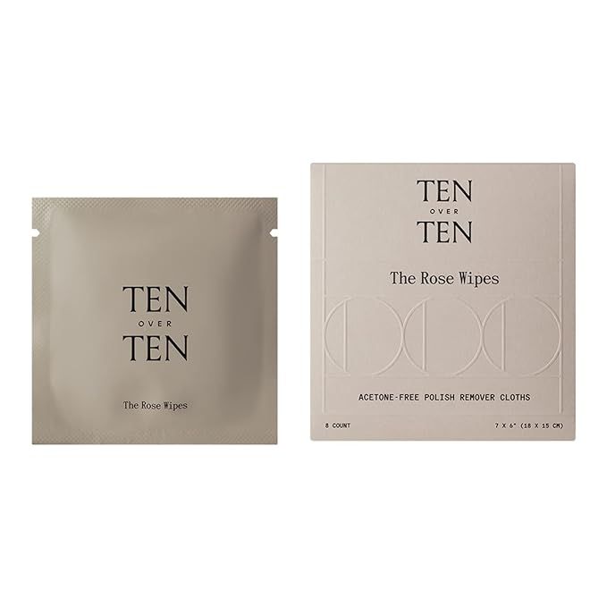 tenoverten - The Rose Wipes Acetone-Free Nail Polish Remover Cloths | Clean, Natural, Non-Toxic N... | Amazon (US)