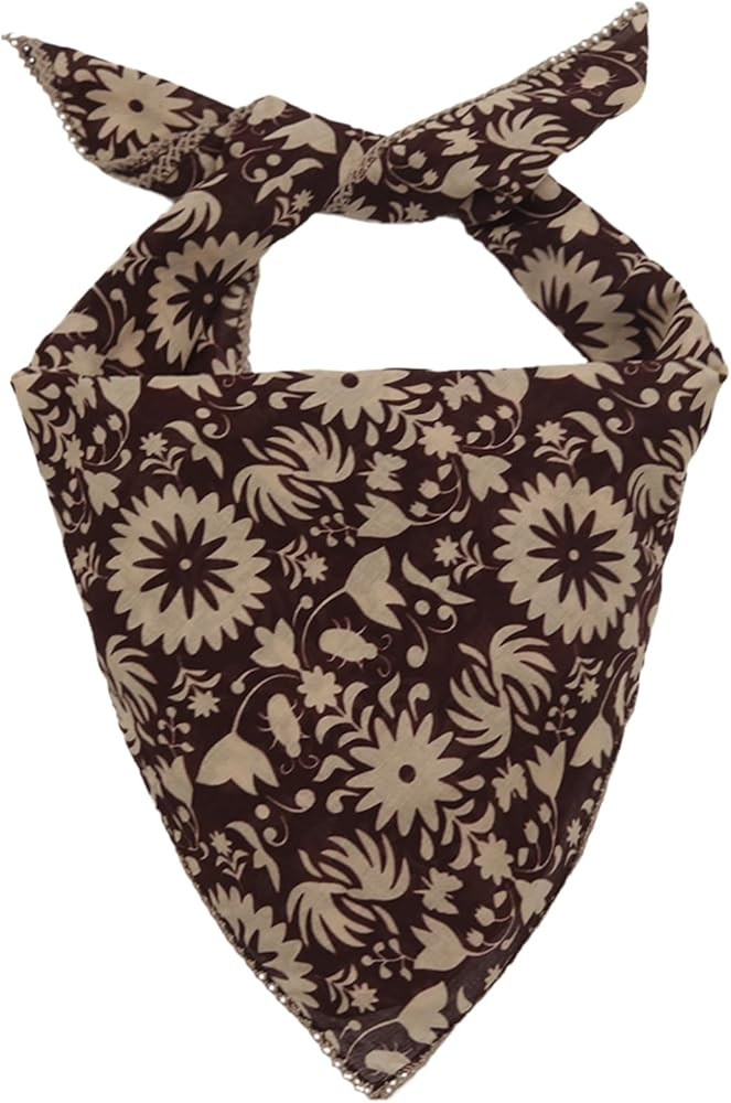 Floral Bandanas for Women Men, 27" x 27" Large Cotton Bandana Headband Head Wraps Hair Scarf for ... | Amazon (US)