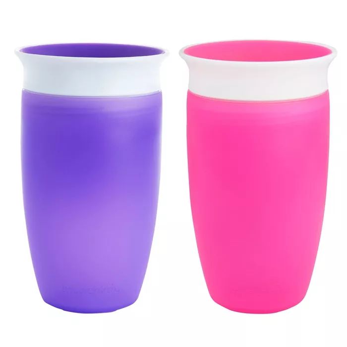 Munchkin Miracle 360 Sippy Cup Portable Drinkware - Pink/Purple 10oz 2ct | Target