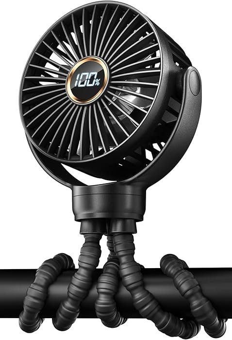 KIDEE Mini Stroller Fan, Portable Baby Fans Battery Operated, LED Display with 3 Speeds, Small Cl... | Amazon (US)