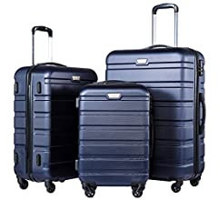 Coolife Luggage 3 Piece Set Suitcase Spinner Hardshell Lightweight TSA Lock 4 Piece Set | Amazon (US)
