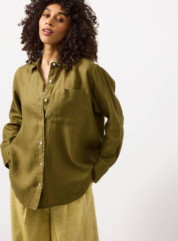 Khaki Pure Linen Shirt 14 | Tu Clothing