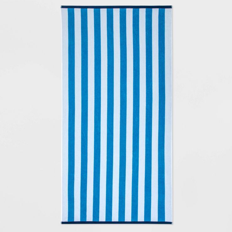 WOW Reversible Beach Towel Blue/White/Navy - Sun Squad™ | Target