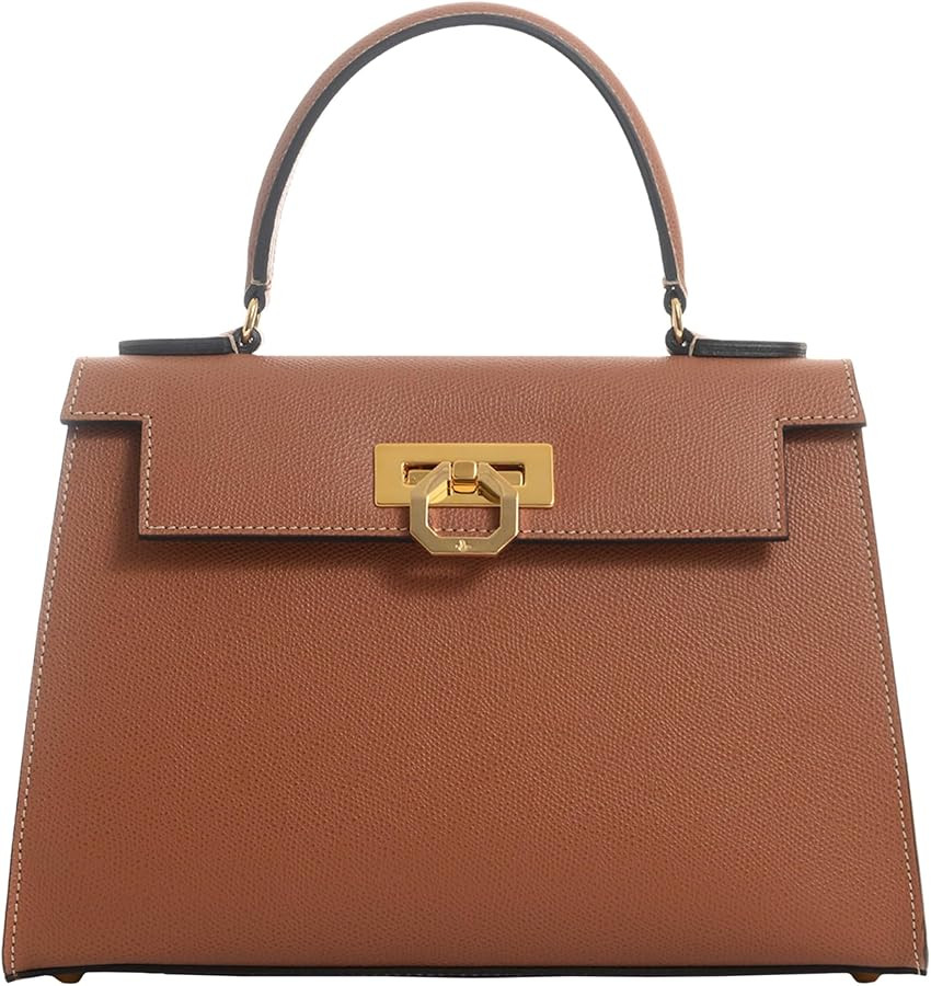 Carbotti Elena Leather Top Handle Bag Medium Size | Amazon (US)