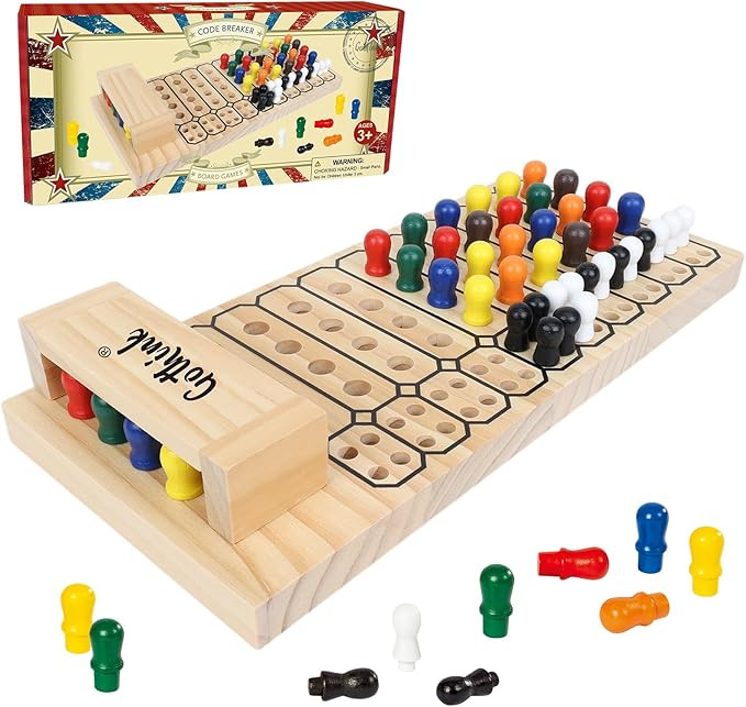GOTHINK Code Breaker Board Game - Wooden Strategy Game of Codemaker vs. Codebreaker - 2 Player Ba... | Amazon (US)