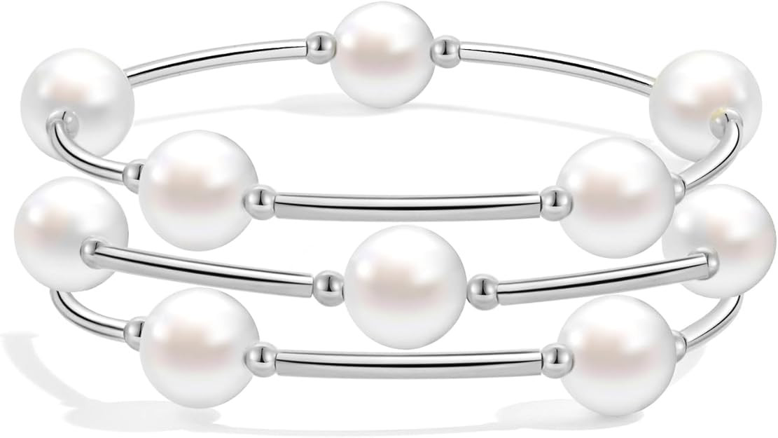 Elegance 11 designs 10mm Crystal White Pearl Blessing Bracelet | Amazon (US)