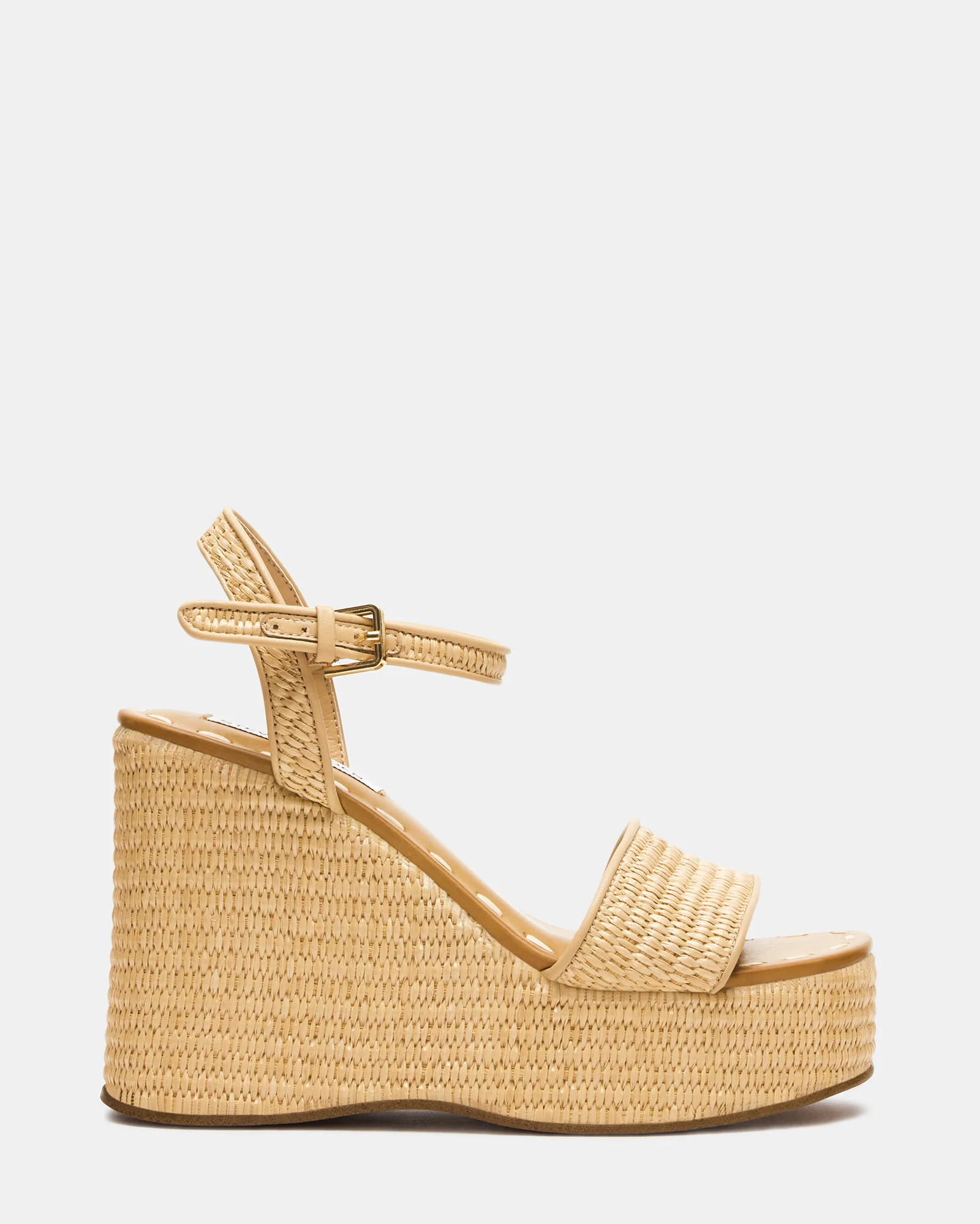 HAVEN Natural Raffia Women's Platform Wedge Sandal | Steve Madden (US)