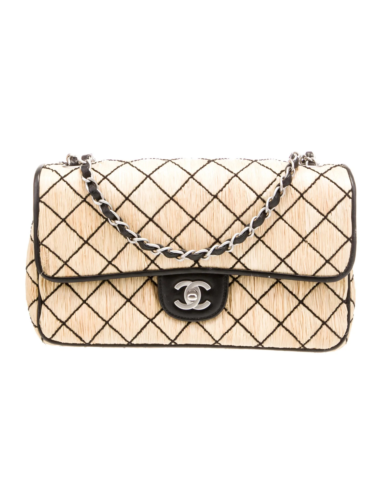 Classic Medium Raffia Single Flap Bag | The RealReal