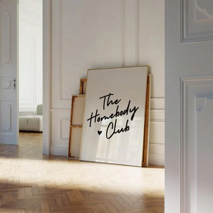 1PC The Homebody Club Posters Print, Wall Art Prints, Neutral Wall Decor Wall Arts, Modern Living... | SHEIN