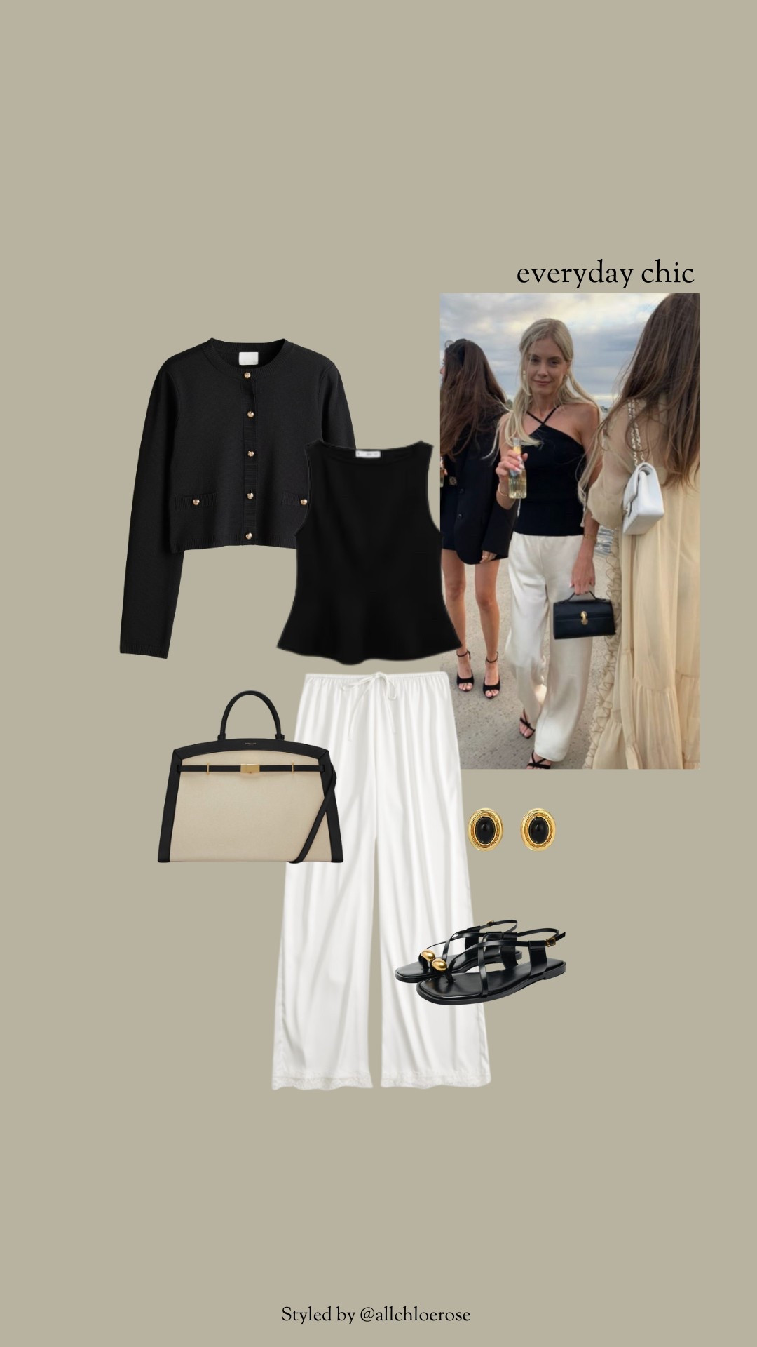 Everyday chic spring outfit, satin trousers, black cardigan, peplum top and black sandals 

#LTKuk #LTKstyletip #LTKspring