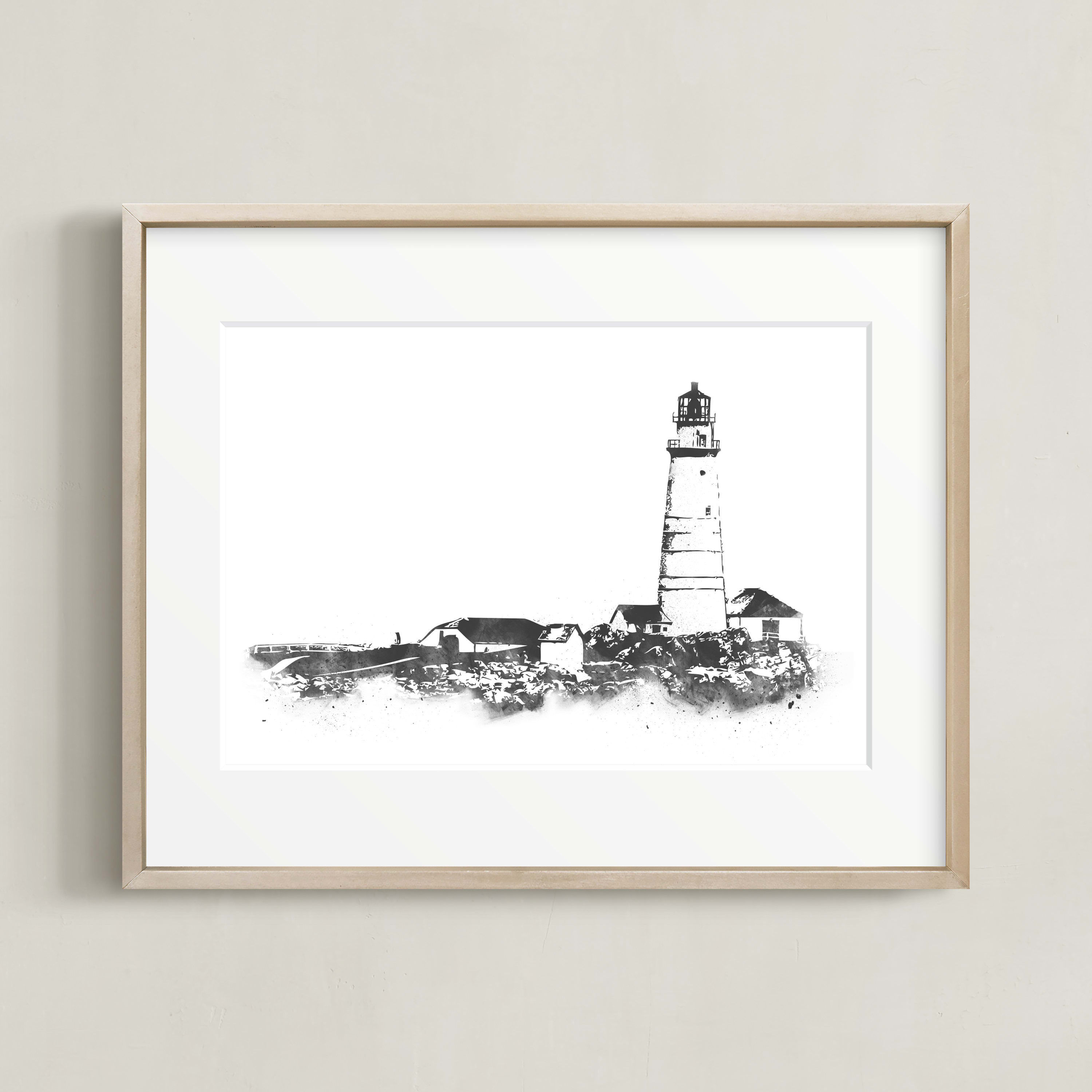 "Boston Light" - Graphic Limited Edition Art Print by Paul Berthelot. | Minted
