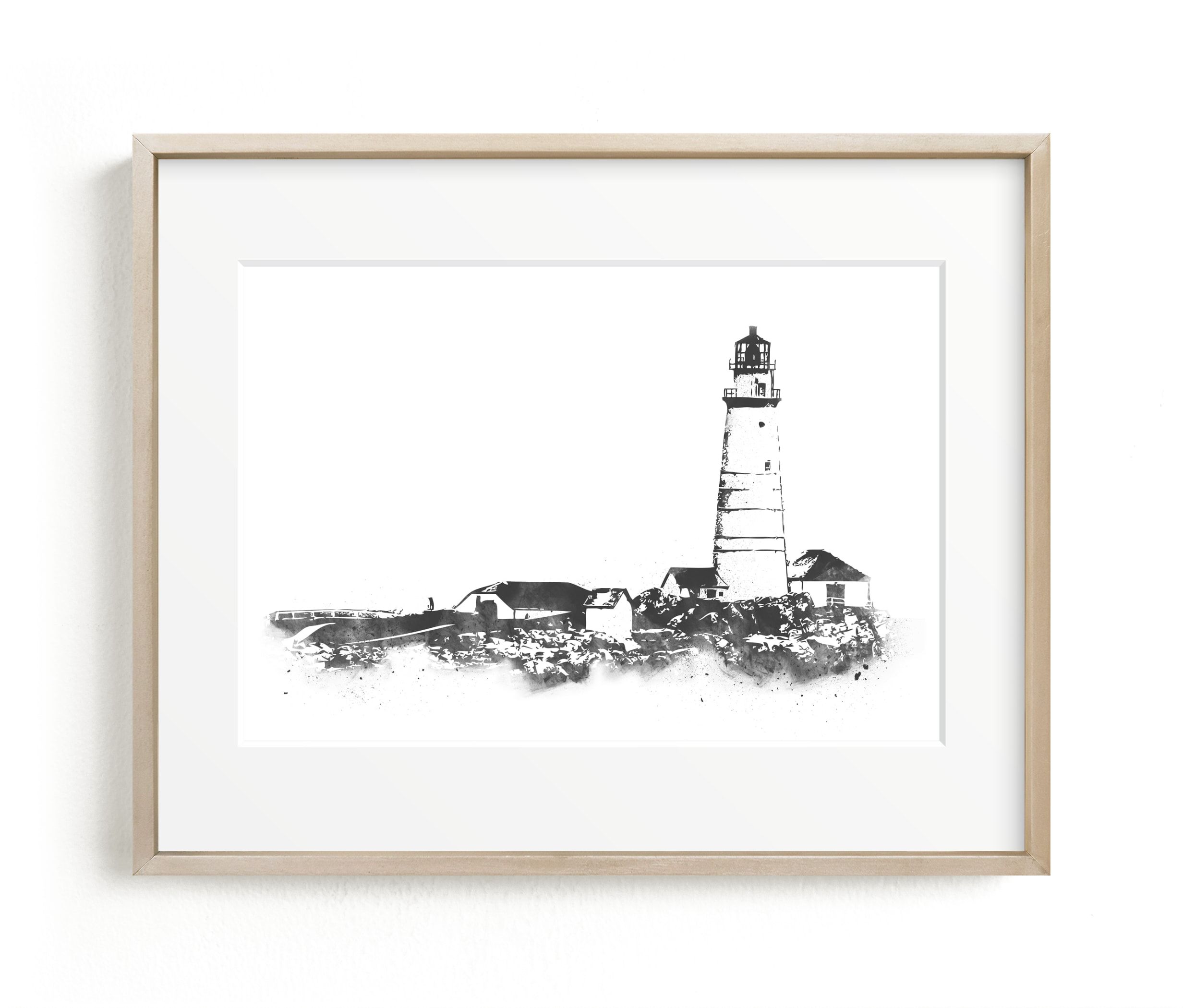 "Boston Light" - Graphic Limited Edition Art Print by Paul Berthelot. | Minted