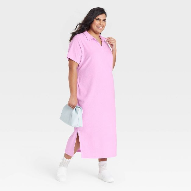 Women's Plus Size Short Sleeve Terry Polo Dress - Ava & Viv™ | Target