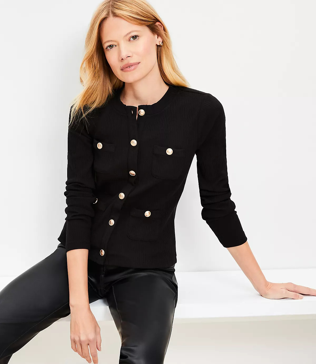 Petite Pocket Cardigan Top | LOFT