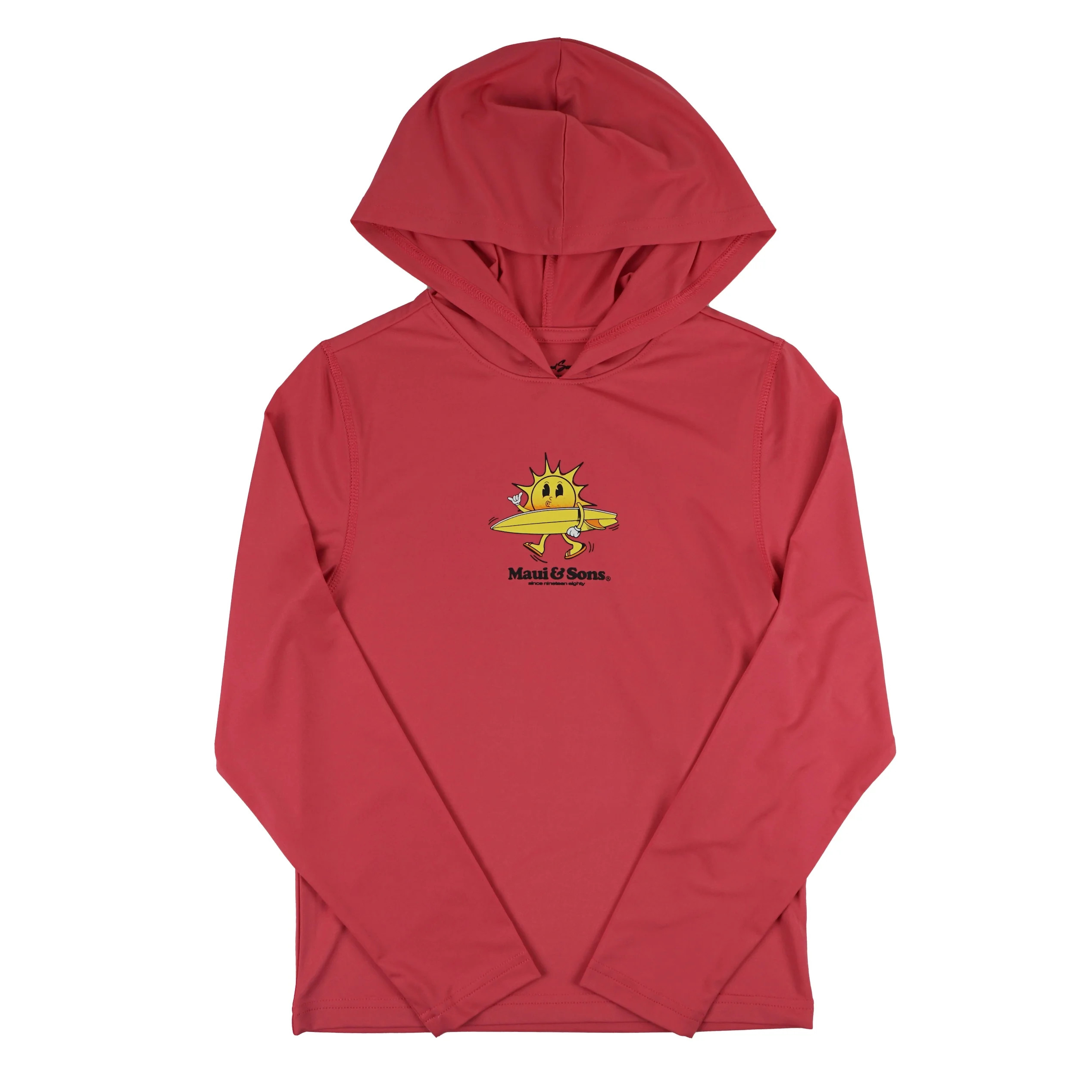Maui and Sons Girls LS Hooded Sunshirt, Outside Adventure Swim Hoodie, Coral, Active UVwear - Wal... | Walmart (US)