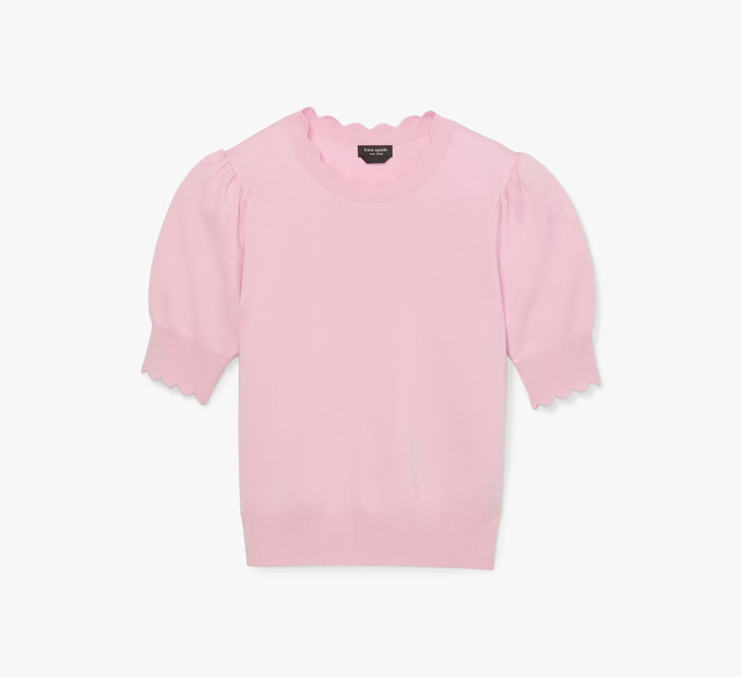 Kate Spade Scallop Short Sleeve Sweater, Pink Lemonade | Kate Spade (US)