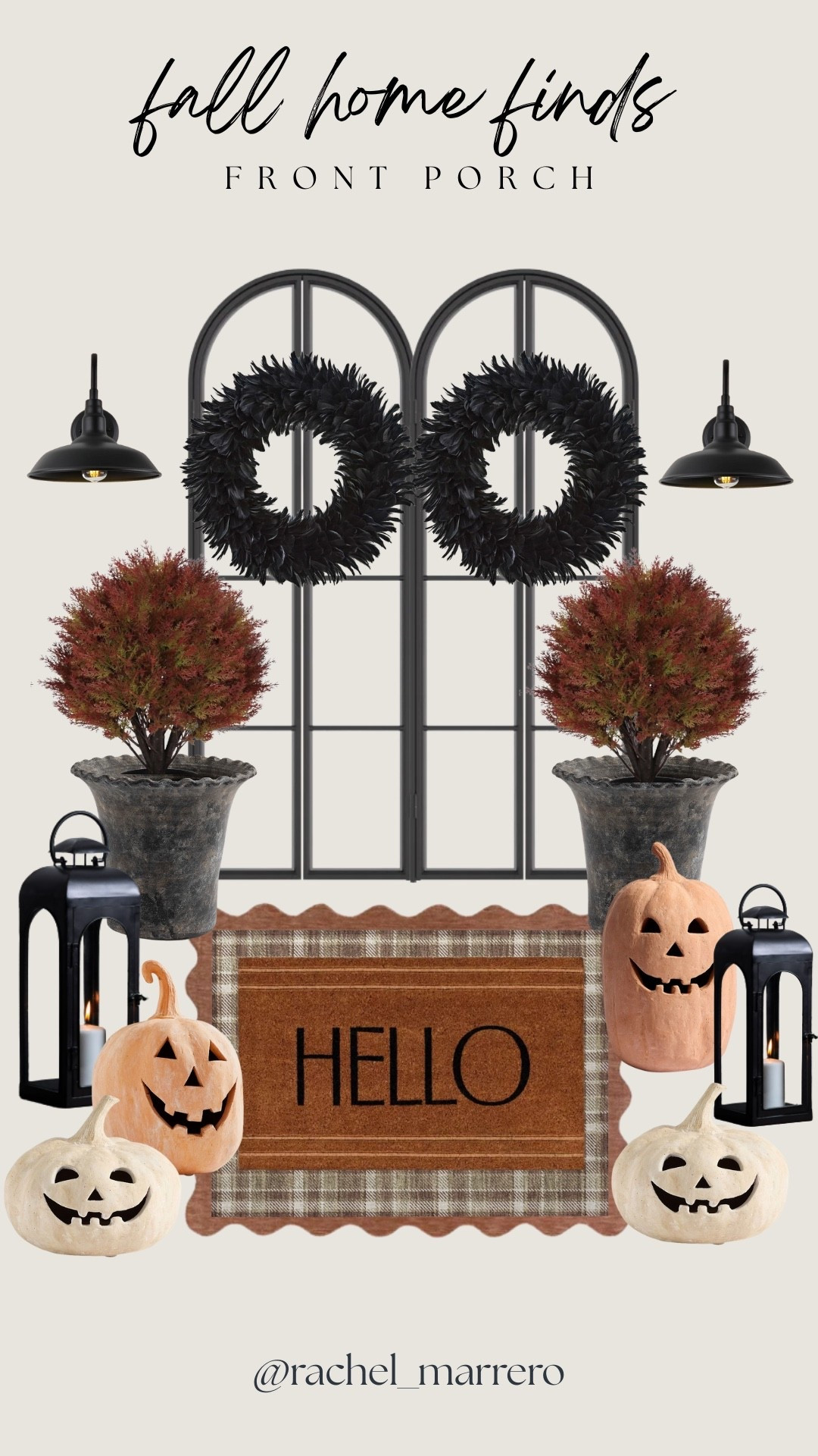 Fall home finds for the front porch! 


Halloween outdoor decor, fall front porch, door mat, wreath, pumpkin, lantern, planter, outdoor sconces 

#LTKStyleTip #LTKHome #LTKSeasonal