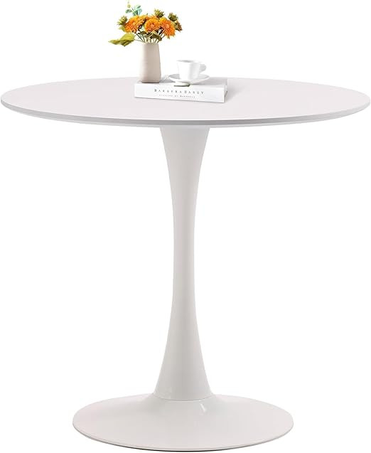 TUOMUR White Round Dining Table, 31.5" Tulip Table Kitchen Round Dining Table for 2-4 People with... | Amazon (US)