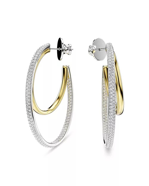 Swarovski Hyperbola Crystal Double Row Hoop Earrings in Gold Tone & Rhodium Plated    | Bloomingd... | Bloomingdale's (US)