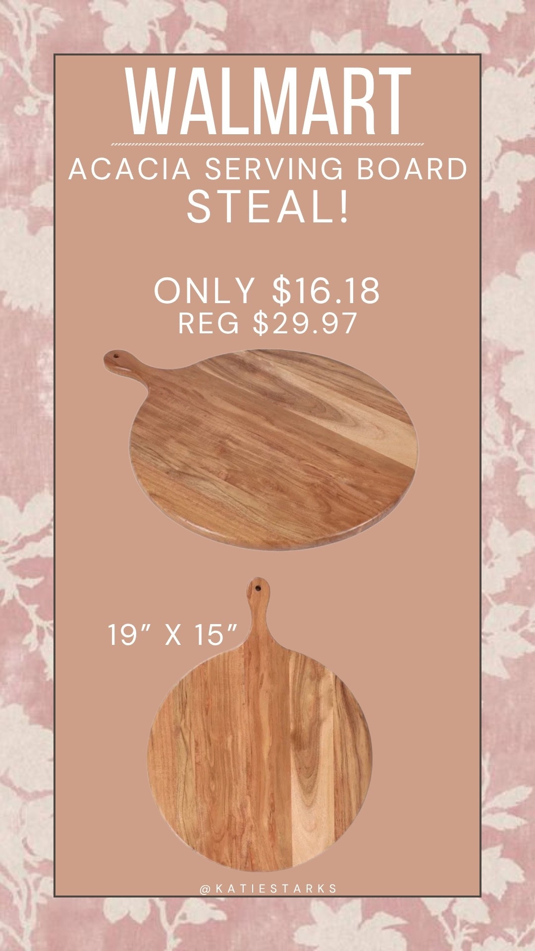 This wood serving board from Walmart is on a major sale! I own and love it - looks great layered with other boards in the kitchen!

#LTKSaleAlert #LTKHome #LTKOver40