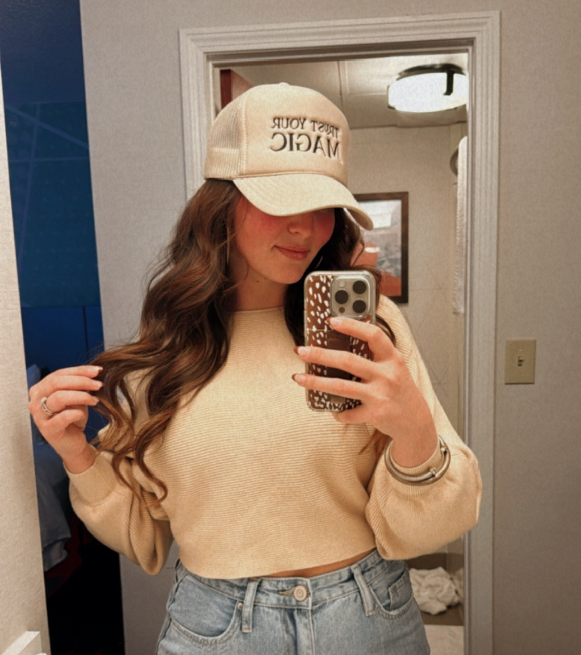 Have a new appreciation for trucker hats 🤍🤎

Deer print phone case, trust your magic trucker hat, casual fit, casual night out

#LTKmidsize #LTKstyletip #LTKfindsunder50