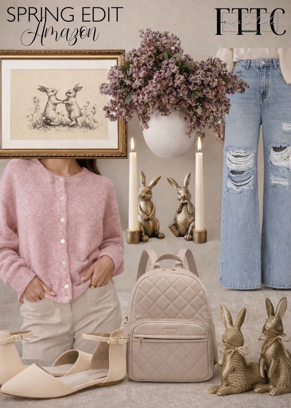 Amazon Spring Edit — Neutral Fashion & Home Finds for a Soft, Elegant Look

Follow @farmtotablecreations on Instagram for more neutral home inspiration 🤍

Sharing a fresh Amazon spring edit filled with soft textures, warm neutrals, and charming seasonal pieces that work beautifully together. The blush cardigan paired with distressed wide-leg jeans creates an easy everyday outfit, while the neutral flats and quilted mini backpack add a polished finish without sacrificing comfort. For the home, I included timeless bunny decor, elegant taper holders, a vintage-style framed print, and lush faux florals that instantly bring a space to life for spring. These pieces are perfect for creating a cozy, elevated look that feels both relaxed and refined.

#amazonfinds #springdecor #bunnydecor #fauxflowers #candlesticks #wallart #throwpillow #homedecor #jeans #cardigan #flats #backpack #ootd #ootn #springoutfit #amazonfashion #neutraldecor #easterdecor #springhome #amazonhome




#LTKSaleAlert #LTKHome #LTKootd