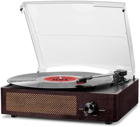 Vinyl Record Player Turntable with Built-in Bluetooth Receiver & 2 Stereo Speakers, 3 Speed 3 Siz... | Amazon (US)