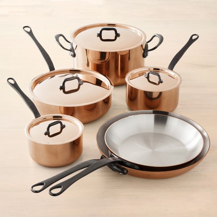 Mauviel Copper M'200 CI 10-Piece Cookware Set | Williams-Sonoma