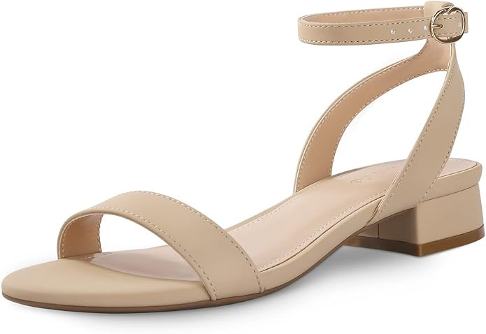 Ankis Black Nude White Red Women Sandals Comfortable Walking Strappy Open Toe Sandals for Women D... | Amazon (US)