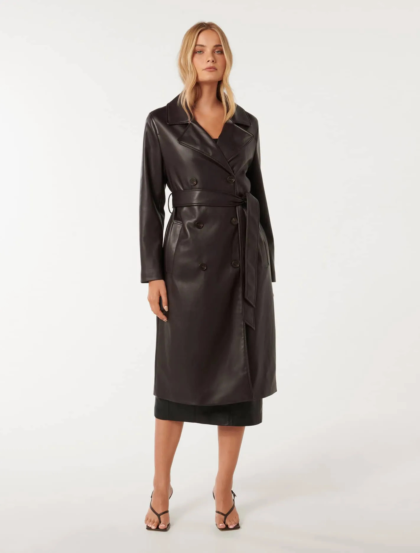 Ronnie Vegan Leather Trench Coat | Forever New (UK & IE)