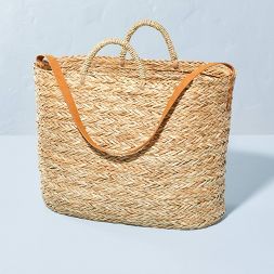 Natural Grass Woven Picnic Tote - Hearth &#38; Hand&#8482; with Magnolia | Target