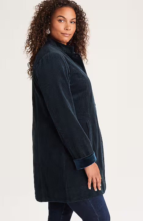 Tumbled-Cord Military Duster Jacket | J. Jill