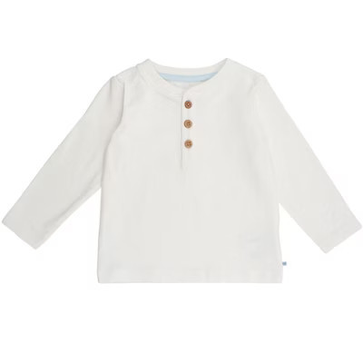 RuggedButts Little Boys Knit Long Sleeve Henley Tee - White, 5 | Target