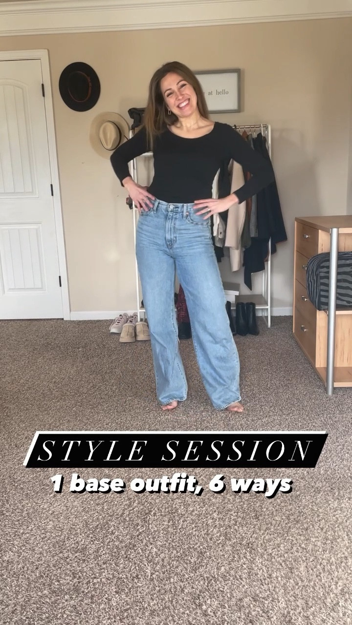 Everything fits true to size unless listed below.
Levi’s- size down 1 they run big

Black long sleeve- sized up to medium to tuck in easier, still is fitted

Moto Jacket is from Loft a few seasons ago but they have the exact style but in black leather this season- it is perfection! Great closet staple & 50% off right now! It’s linked and fits TTS

Target Loafers run big so size down 1/2 size - they are super comfy! 

#LTKshoecrush #LTKstyletip #LTKVideo