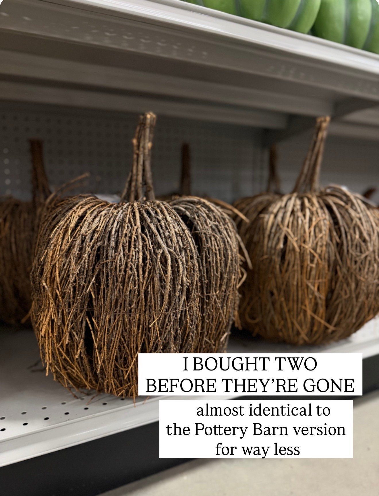 I grabbed two because they’re almost identical to the Pottery Barn twig pumpkins for way less. Perfect for fall mantel decor, front porch styling, Thanksgiving decor, and fall centerpieces.

#LTKHome #LTKSaleAlert