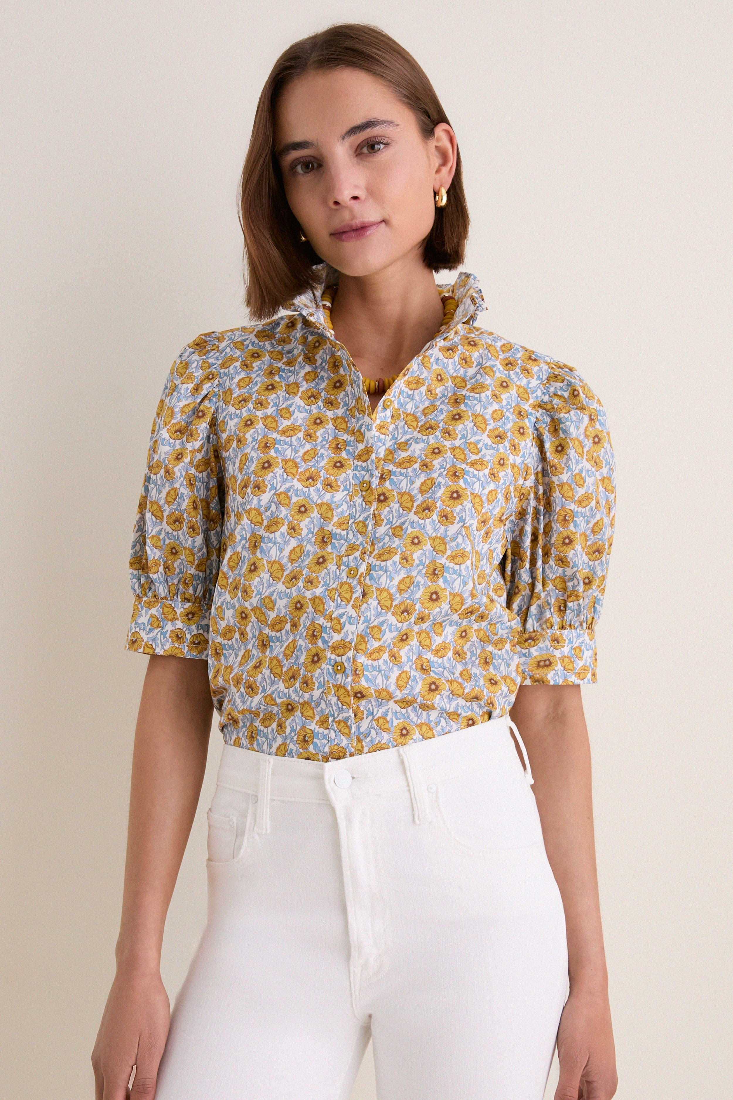 Mustard Floral Louisa Blouse | Tuckernuck (US)