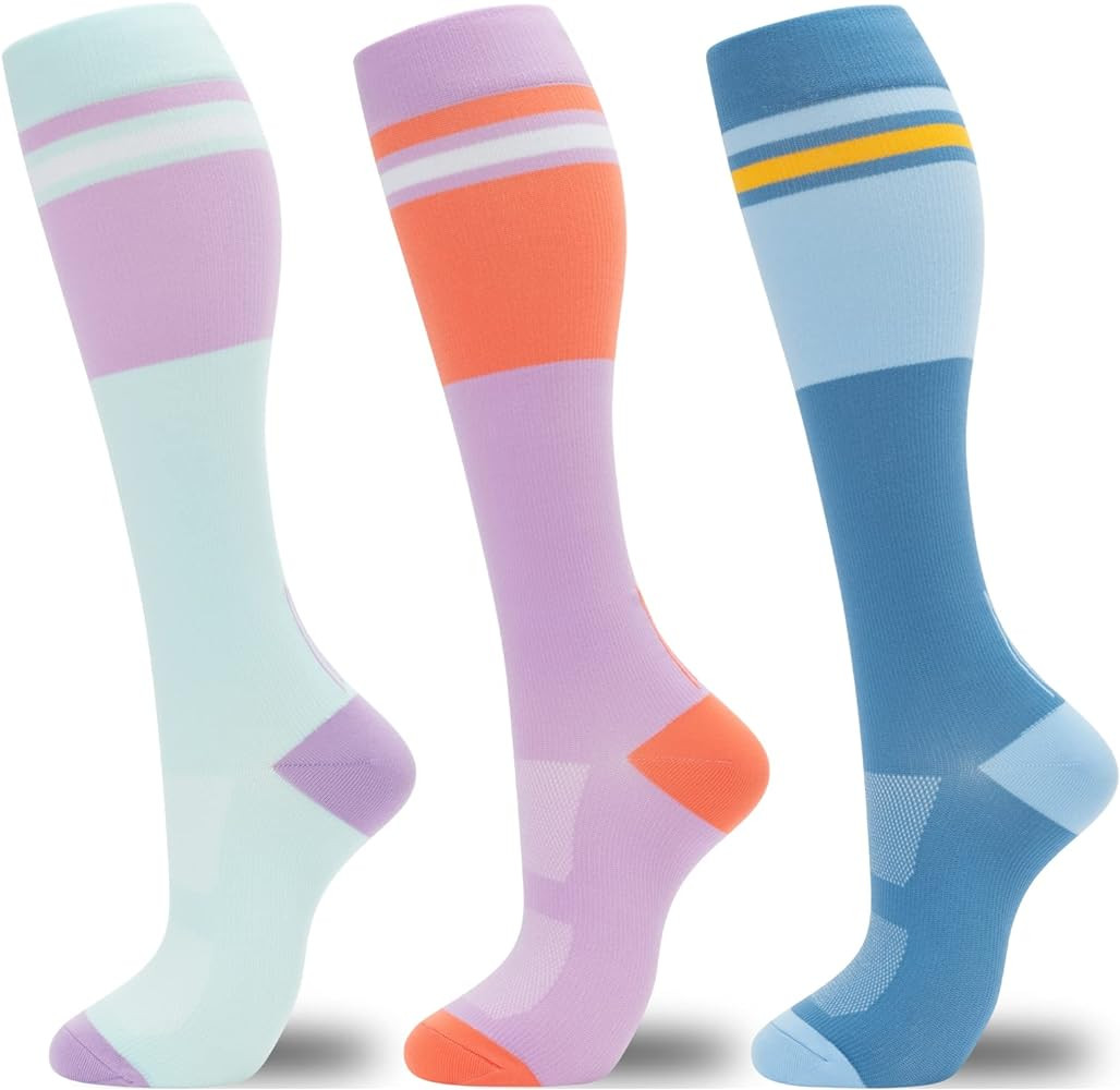 fenglaoda Compression Socks for Women Men 3 Pairs Graduated Compression Support Circulation Socks... | Amazon (US)